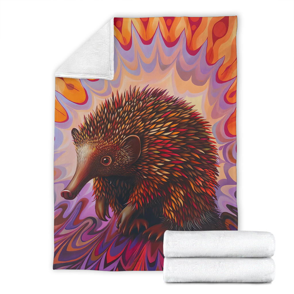 Echidna Blanket, Trippy Psychedelics Echidna Fleece Blanket, Echidna Throw Blanket, Echidna Gifts