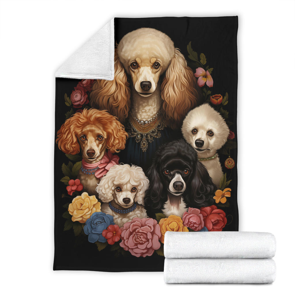 Poodle Family Blanket, Poodle Gifts, Poodle Fleece Blanket, Poodle Throw Blanket