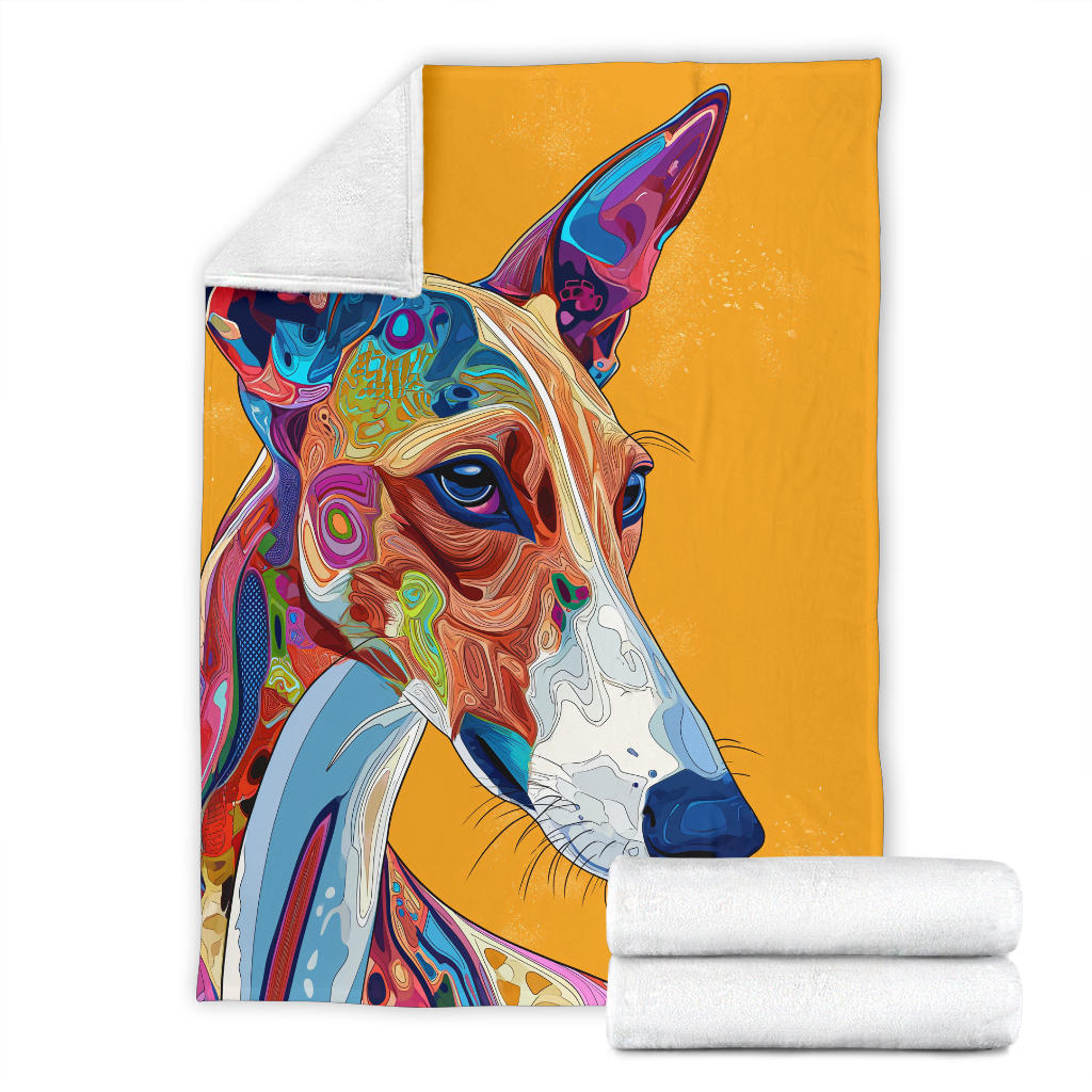 Ibizan Hound Blanket, Trippy Psychedelics Ibizan Hound Fleece Blanket, Ibizan Hound Throw Blanket, Ibizan Hound Gifts