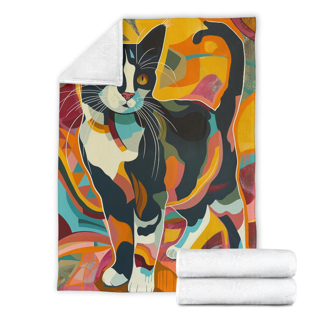 Japanese Bobtail cat Blanket, Trippy Psychedelics Japanese Bobtail cat Fleece Blanket, Japanese Bobtail cat Throw Blanket, Japanese Bobtail cat Gifts