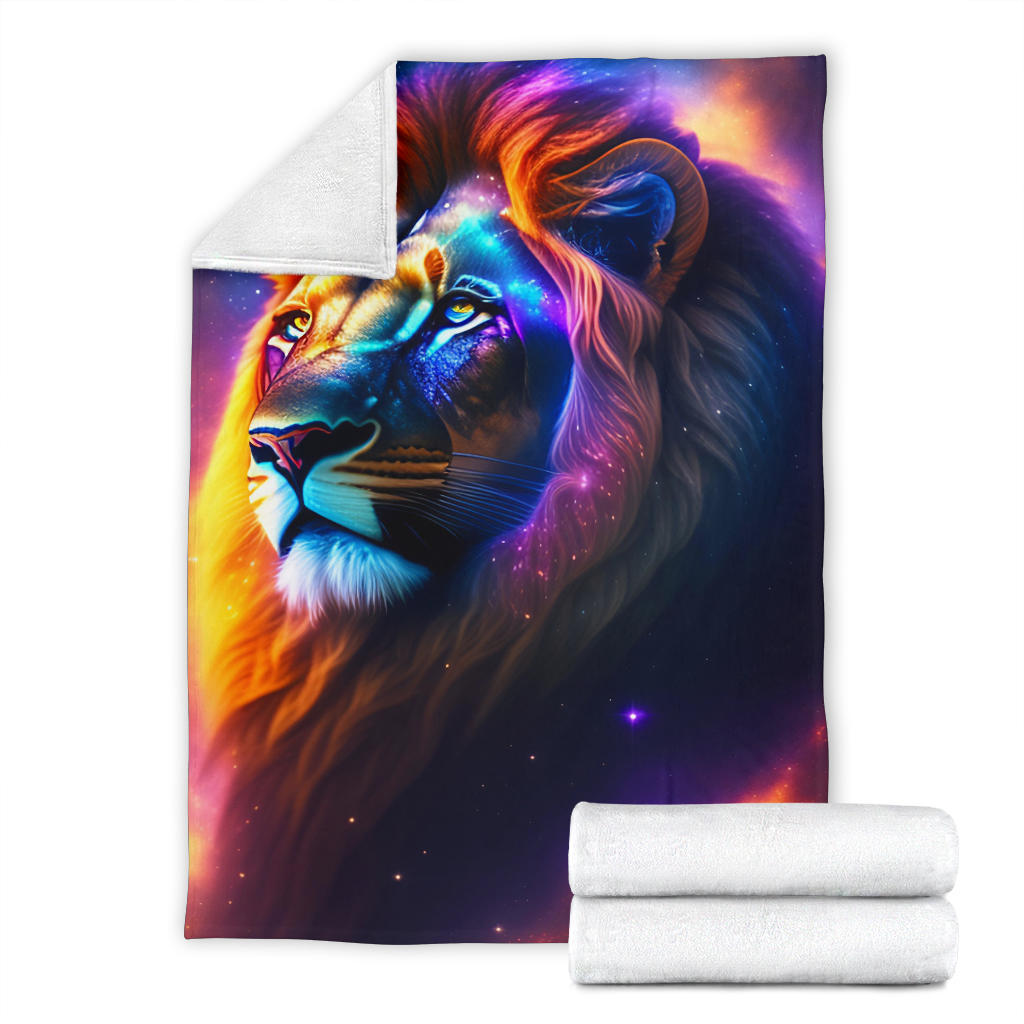 Lion With Rainbow Blanket