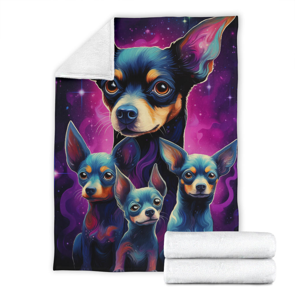 Rat Terrier Blanket, Trippy Psychedelics Rat Terrier Fleece Blanket, Rat Terrier Throw Blanket, Rat Terrier Gifts