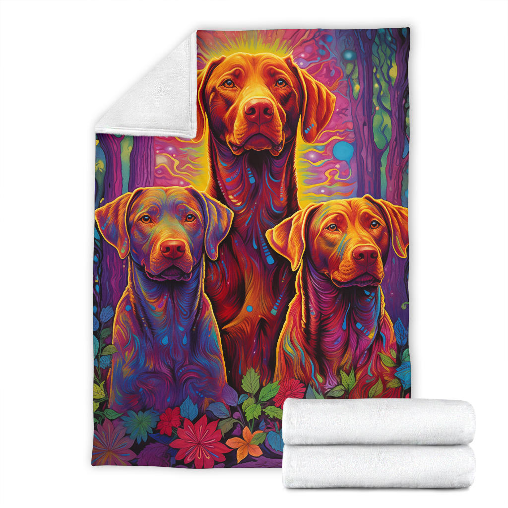 Chesapeake Bay Retrievr  Blanket, Trippy Psychedelics Chesapeake Bay Retrievr Fleece Blanket, Chesapeake Bay Retrievr Throw Blanket, Chesapeake Bay Retrievr Gifts