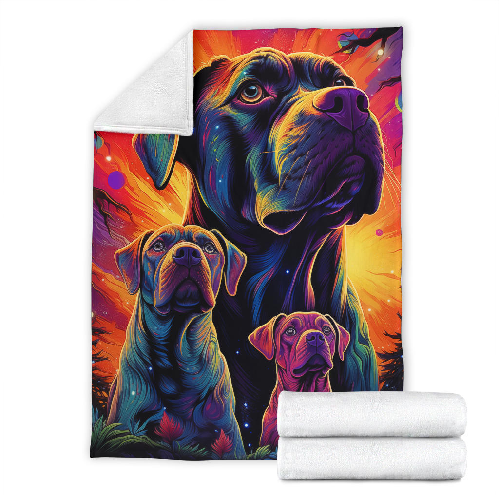 Cane Corso Blanket, Trippy Psychedelics Cane Corso Fleece Blanket, Cane Corso Throw Blanket, Cane Corso Gifts