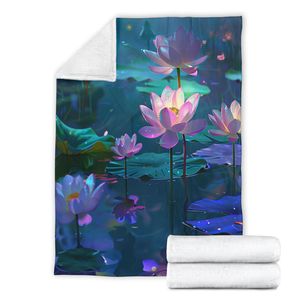 Luminous Lotus Blanket, Luminous Lotus Estetic Blanket, Luminous Lotus Blanket Gift, Blanket