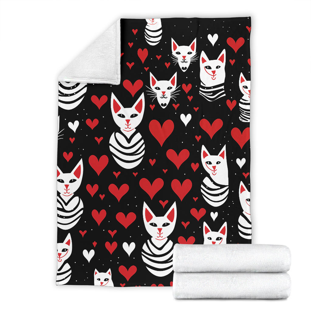 Sphynx Cat Hearts Blanket