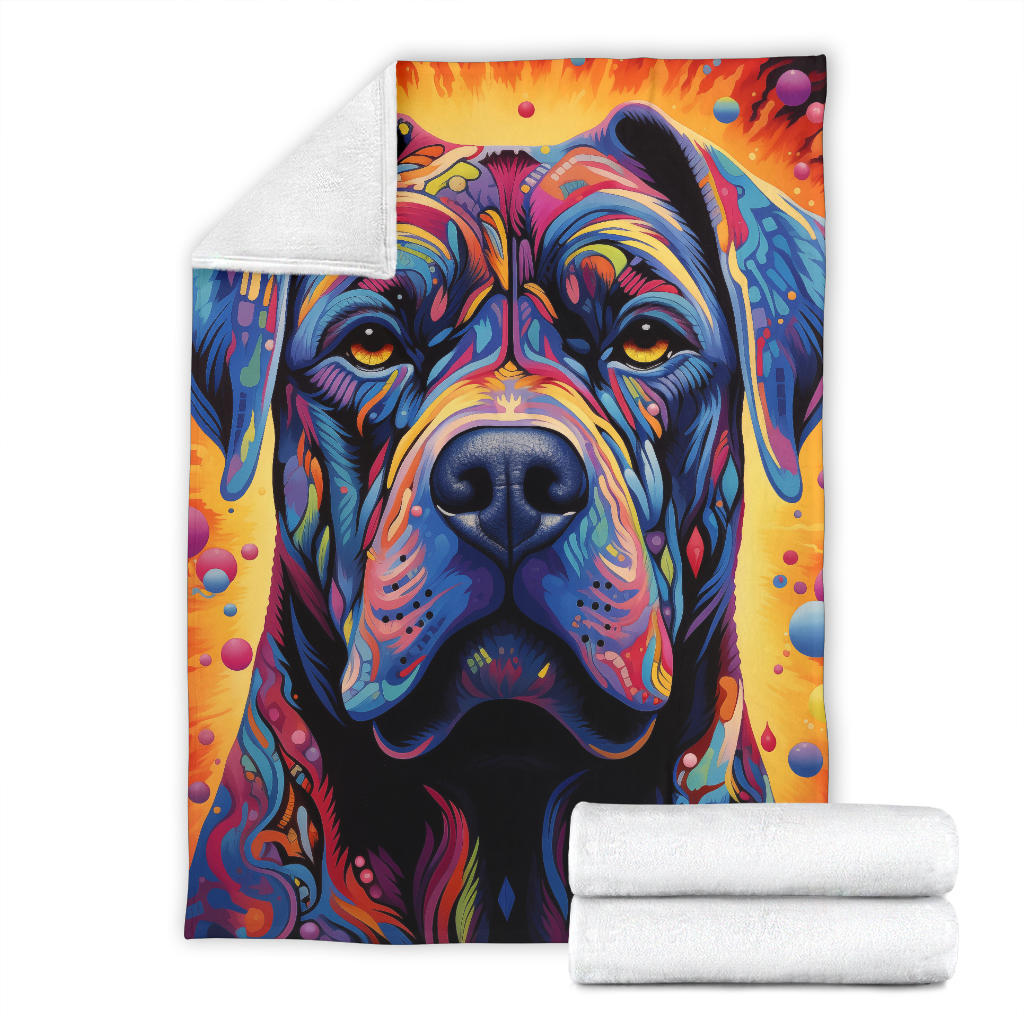 Cane Corso Blanket, Trippy Psychedelics Cane Corso Fleece Blanket, Cane Corso Throw Blanket, Cane Corso Gifts