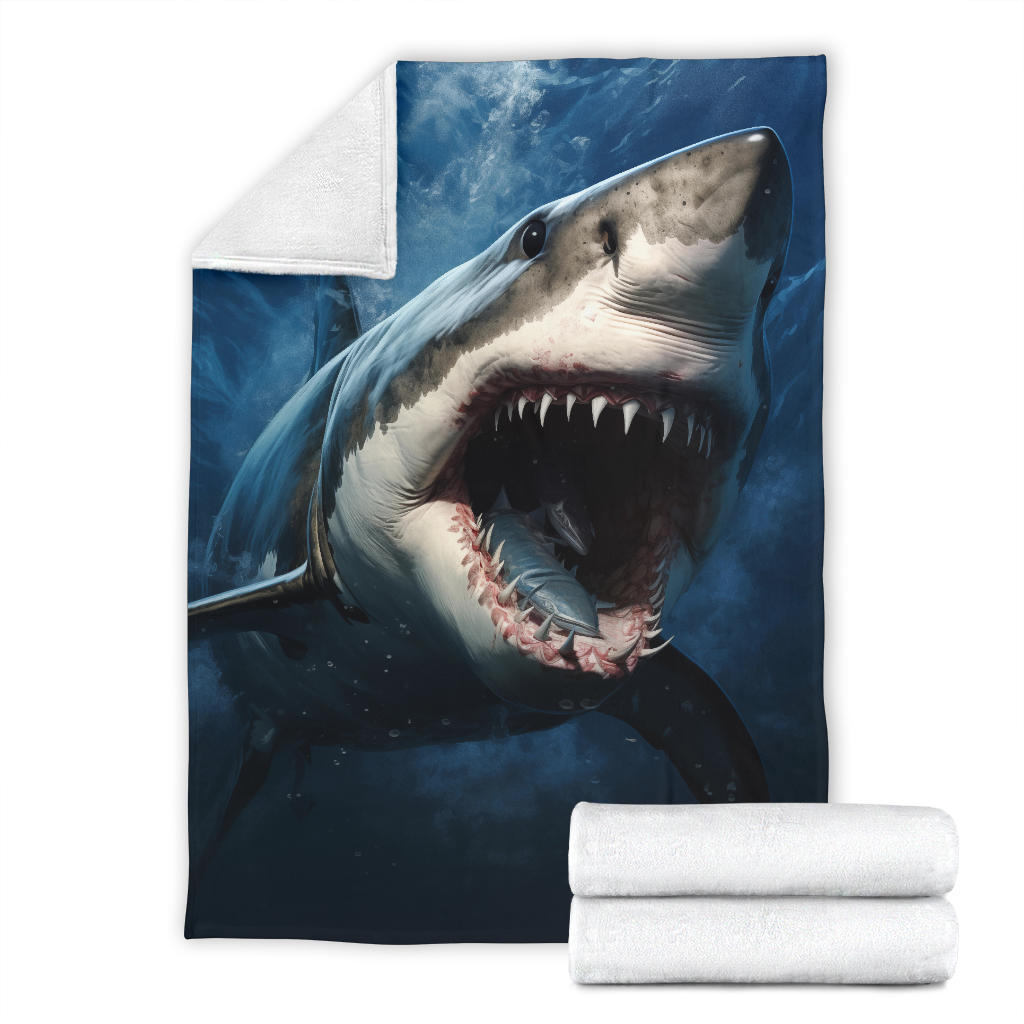 Great White Shark Blanket, Shark Throw Blanket, Shark Fleece Blanket, Shark Gifts, Custom Shark Blanket