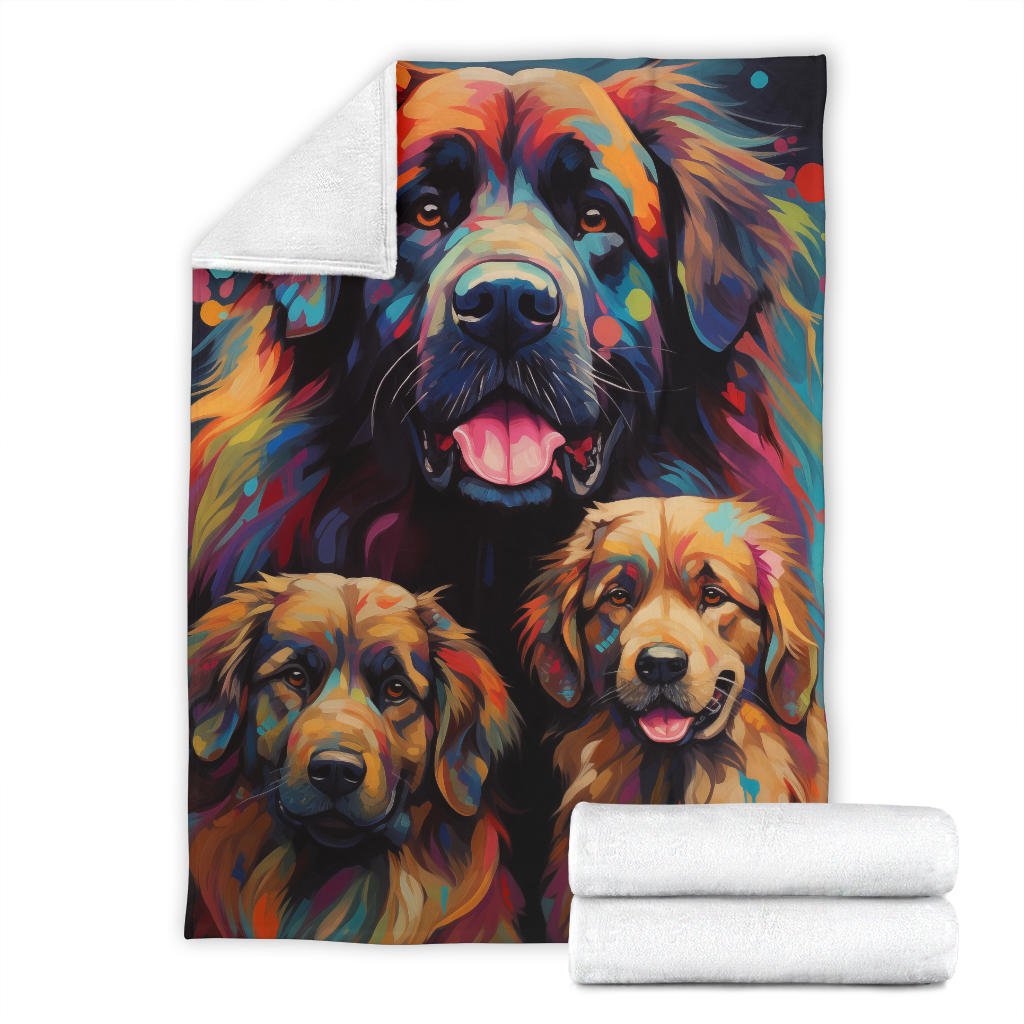 Leonberger Blanket, Trippy Psychedelics Leonberger Fleece Blanket, Leonberger Throw Blanket, Leonberger Gifts