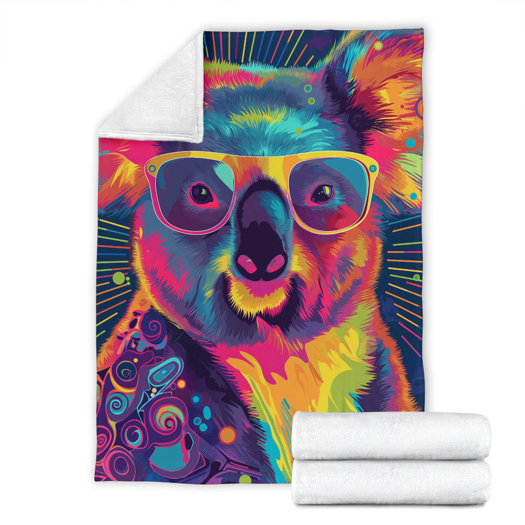 Koala animal Blanket, Trippy Psychedelics Koala animal Fleece Blanket, Koala animal Throw Blanket, Koala animal Gifts