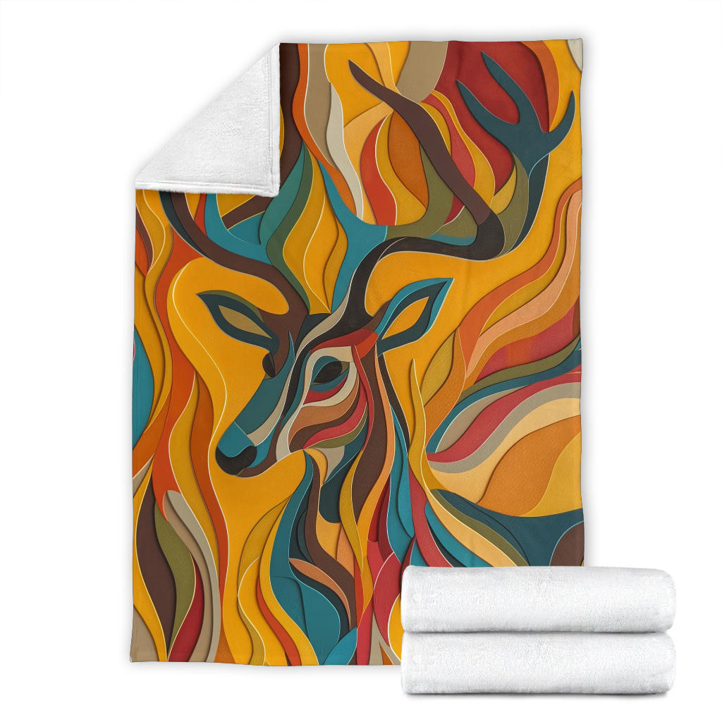 Antelope Blanket, Trippy Psychedelics Antelope Fleece Blanket, Antelope Throw Blanket, Antelope Gifts