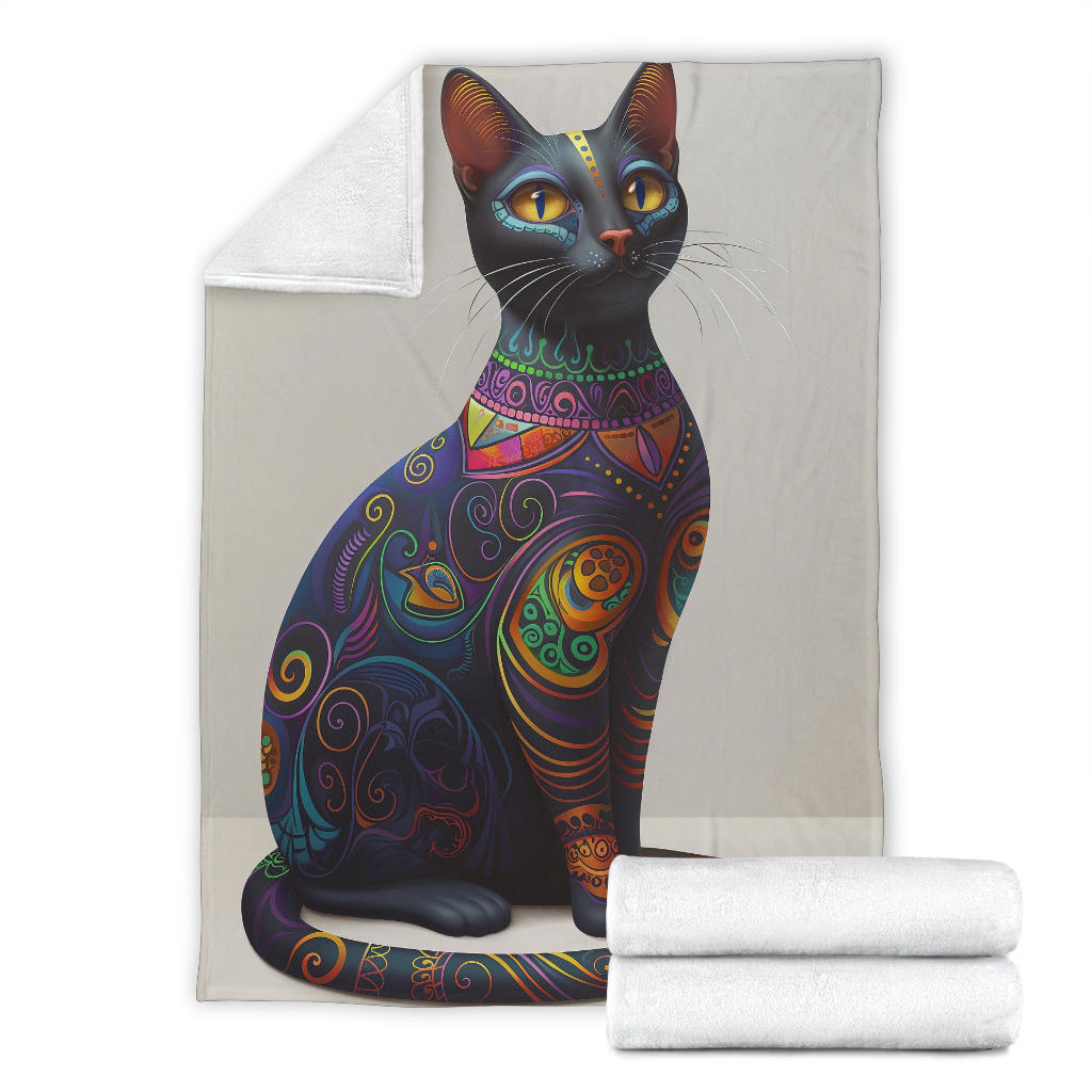 Korat cat Blanket, Trippy Psychedelics Korat cat Fleece Blanket, Korat cat Throw Blanket, Korat cat Gifts