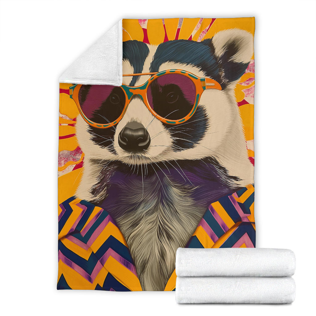 Badger Blanket, Trippy Psychedelics Badger Fleece Blanket, Badger Throw Blanket, Badger Gifts