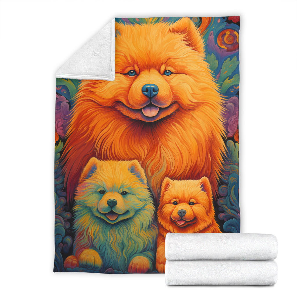 Chow Chow Blanket, Trippy Psychedelics Chow Chow Fleece Blanket, Chow Chow Throw Blanket, Chow Chow Gifts