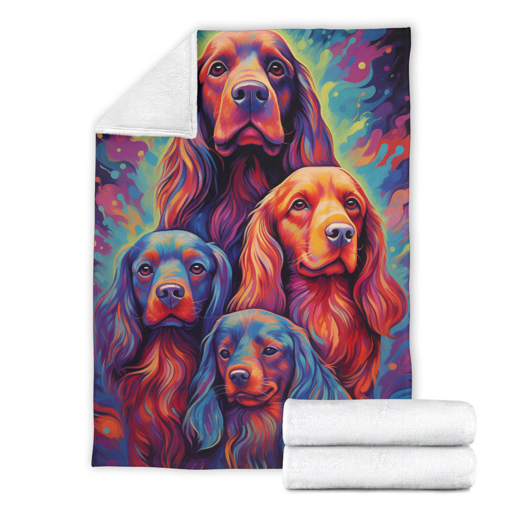 Sussex Spaniel Blanket, Trippy Psychedelics Sussex Spaniel Fleece Blanket, Sussex Spaniel Throw Blanket, Sussex Spaniel Gifts