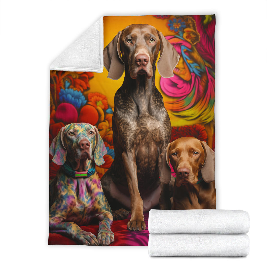 Bracco Italiano Blanket, Trippy Psychedelics Bracco Italiano Fleece Blanket, Bracco Italiano Throw Blanket, Bracco Italiano Gifts