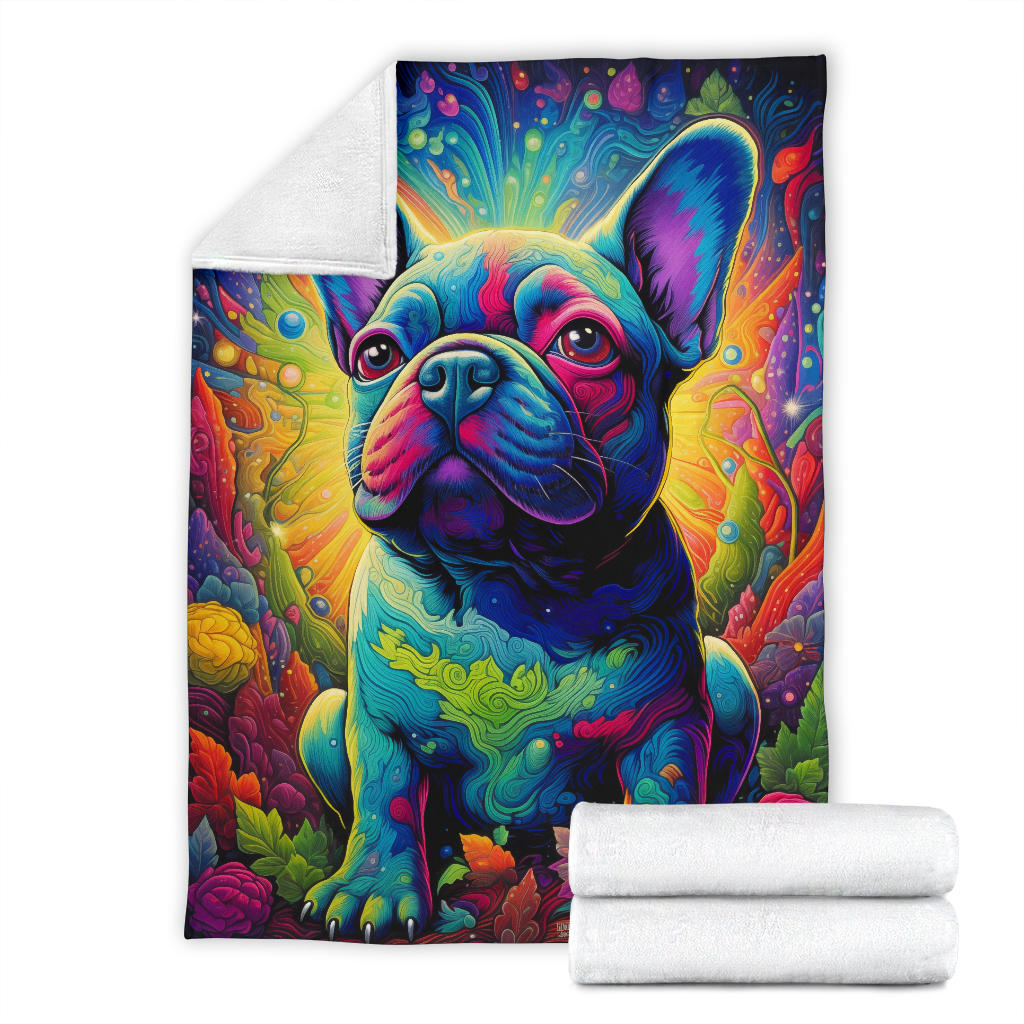 French Bulldog Blanket, French Bulldog Trippy Blanket, French Bulldog Gifts,French Bulldog Throw Blanket