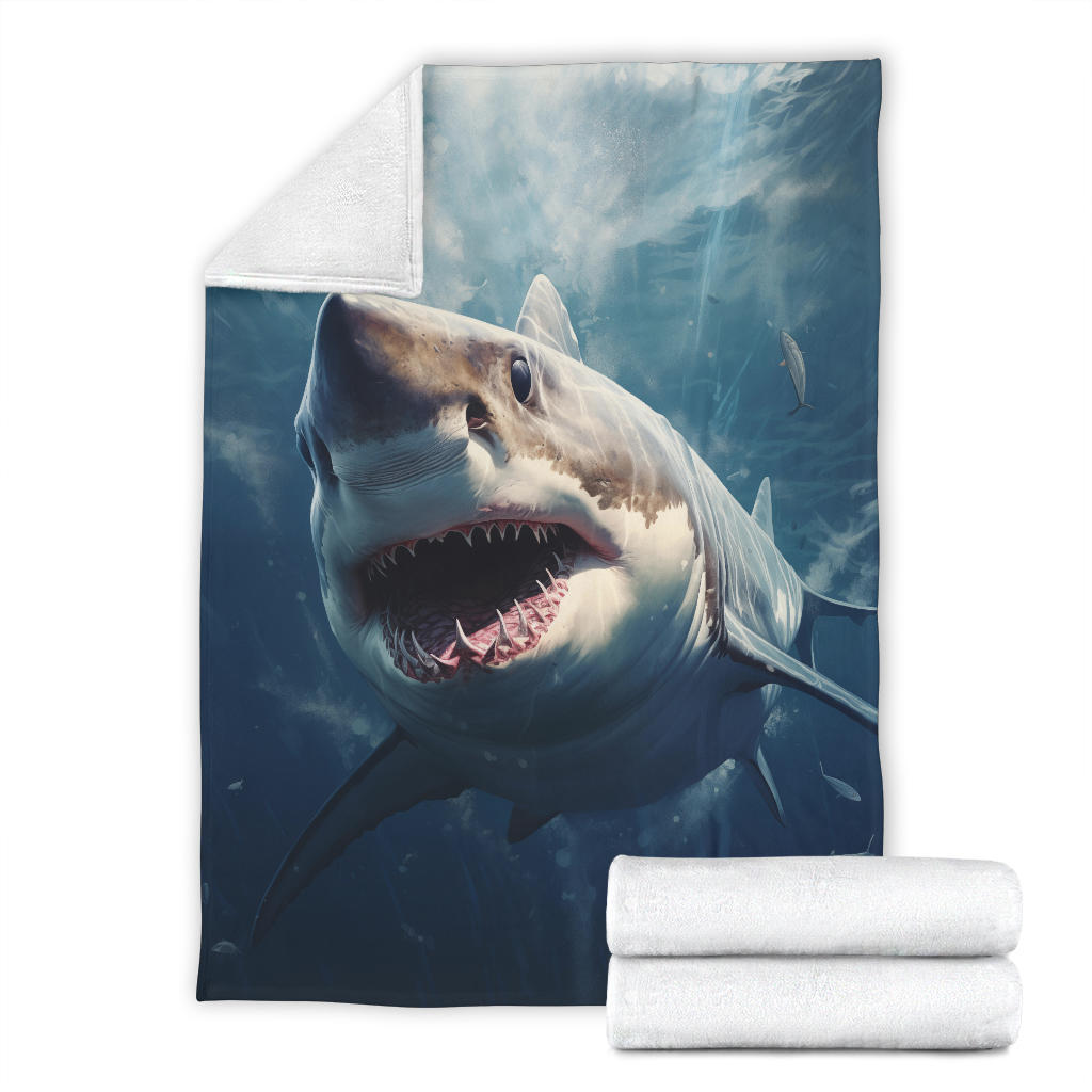 Great White Shark Blanket, Shark Throw Blanket, Shark Fleece Blanket, Shark Gifts, Custom Shark Blanket