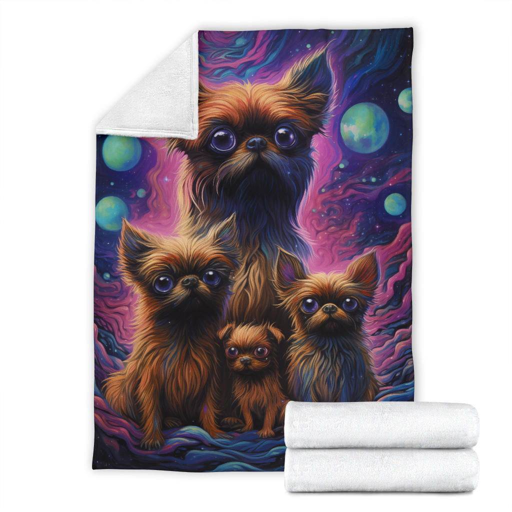 Brussels Griffon Blanket, Trippy Psychedelics Brussels Griffon Fleece Blanket, Brussels Griffon Throw Blanket, Brussels Griffon Gifts