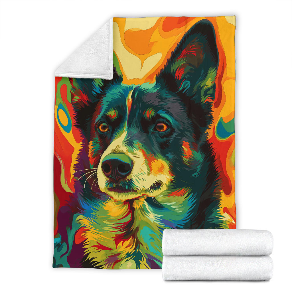 Karelian Bear Dog Blanket, Trippy Psychedelics Karelian Bear Dog Fleece Blanket, Karelian Bear Dog Throw Blanket, Karelian Bear Dog Gifts