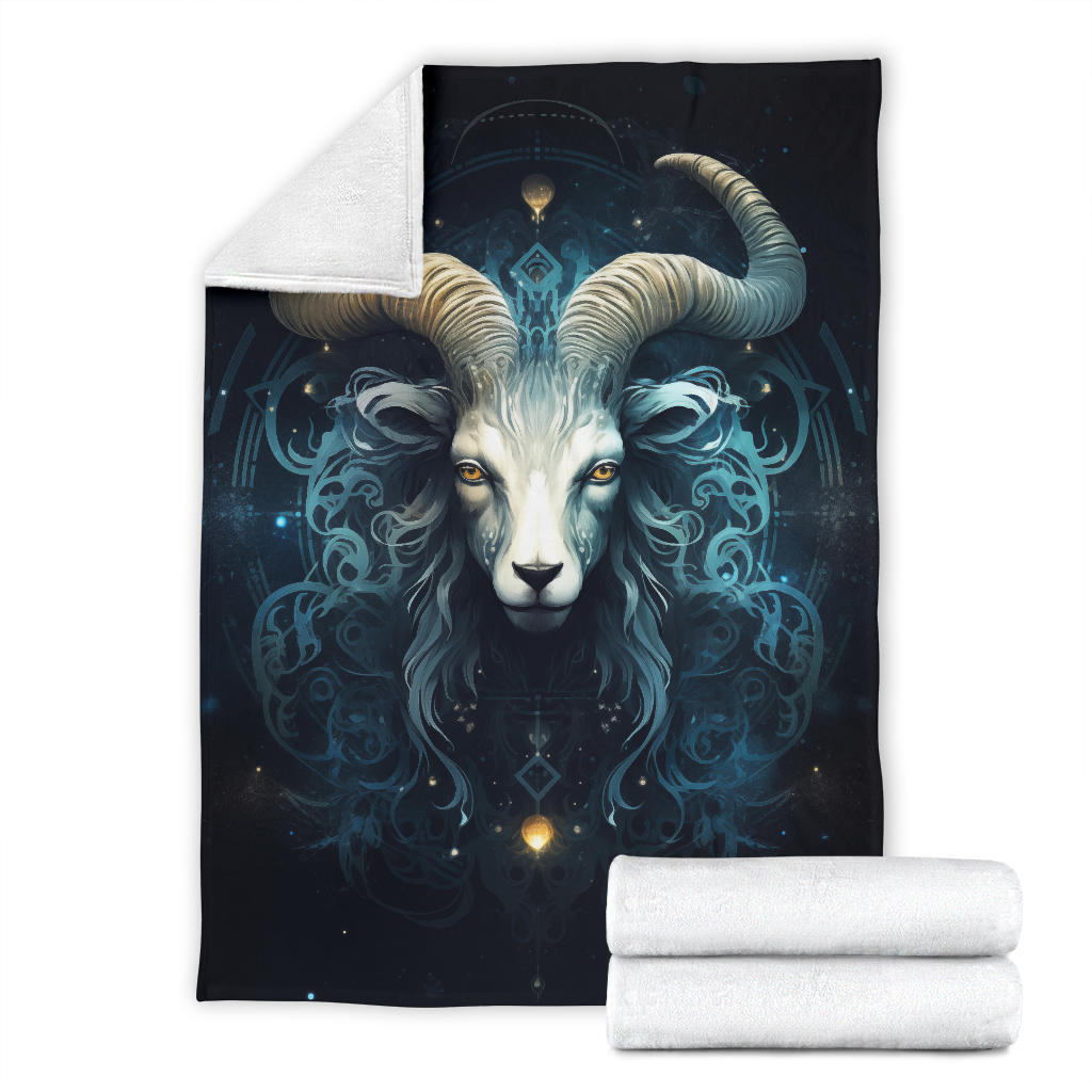 Capricornus Goat Zodiac Sign Blanket, Capricornus Goat Zodiac Gifts, Capricornus Goat Throw Blanket, Capricornus Goat Fleece Blanket