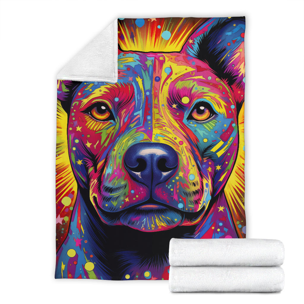 American Staffordshire Terri Blanket, Trippy Psychedelics American Staffordshire Terri Fleece Blanket, American Staffordshire Terri Throw Blanket, American Staffordshire Terri Gifts