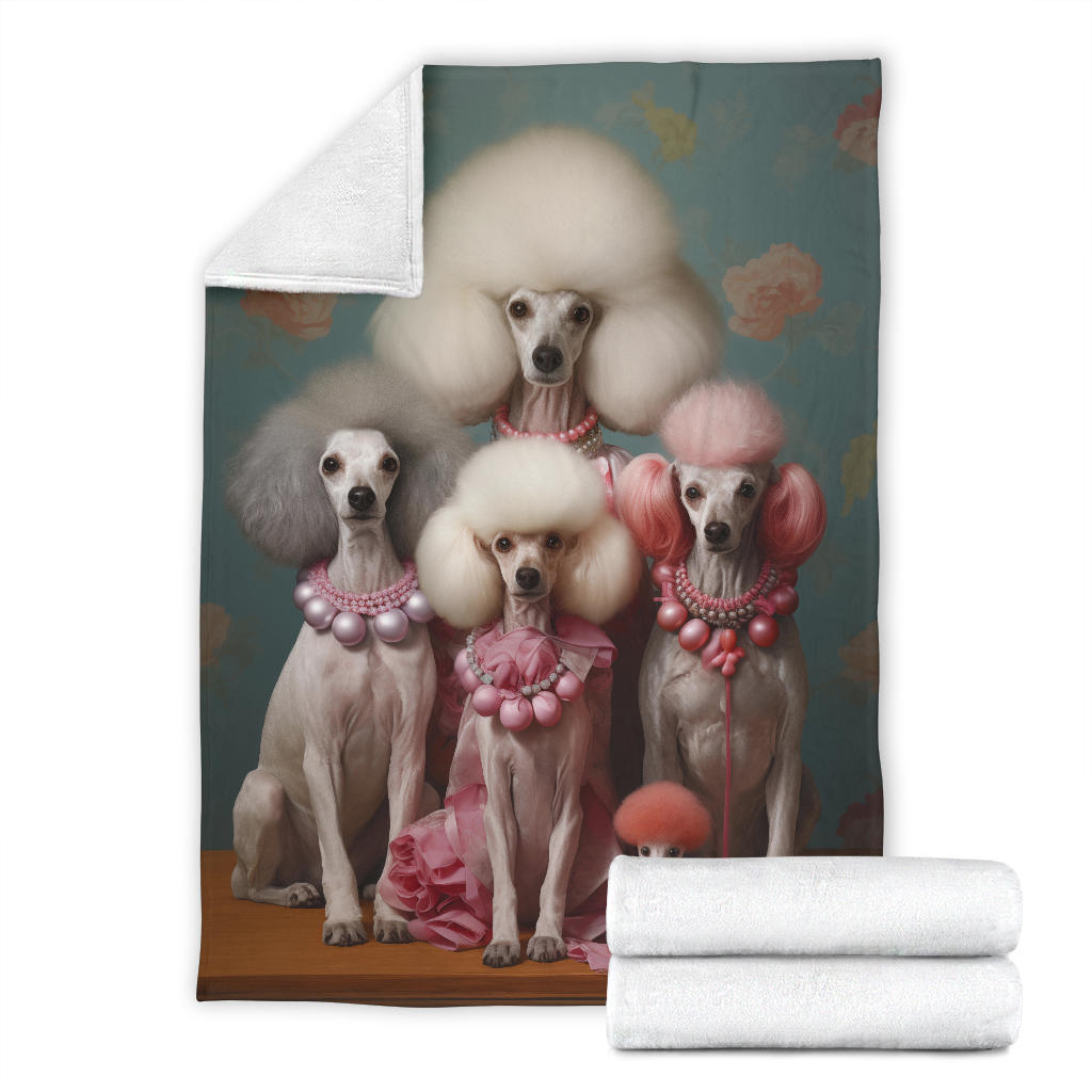 Poodle Family Blanket, Poodle Gifts, Poodle Fleece Blanket, Poodle Throw Blanket