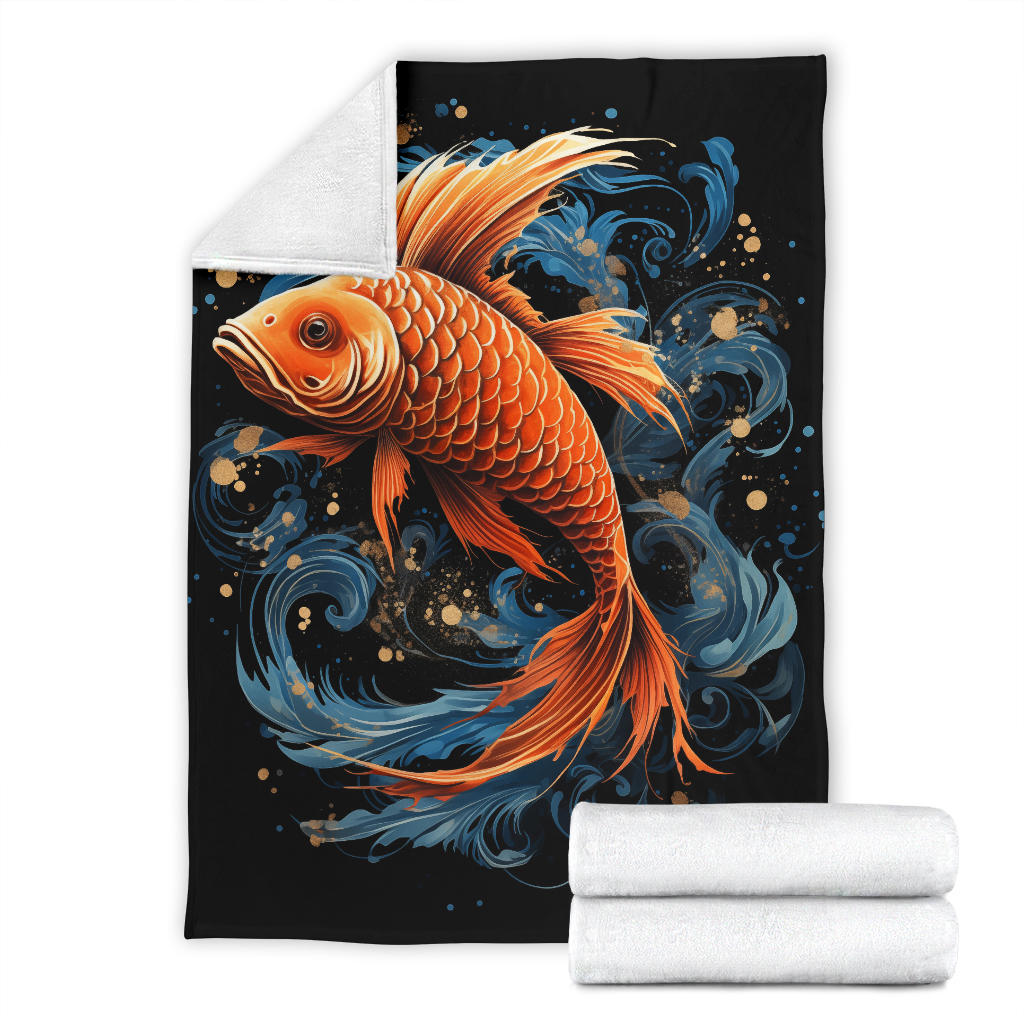 Fish Zodiac Blanket, Pisces Zodiac Gifts, Fish Zodiac Throw Blanket, Fish Zodiac Sign Fleece Blanket