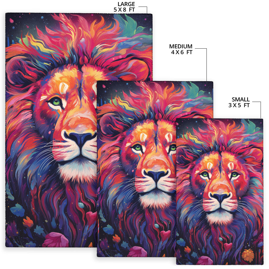 Lion rug, Lion Trippy Rug, Lion Gifts, Lion Decor