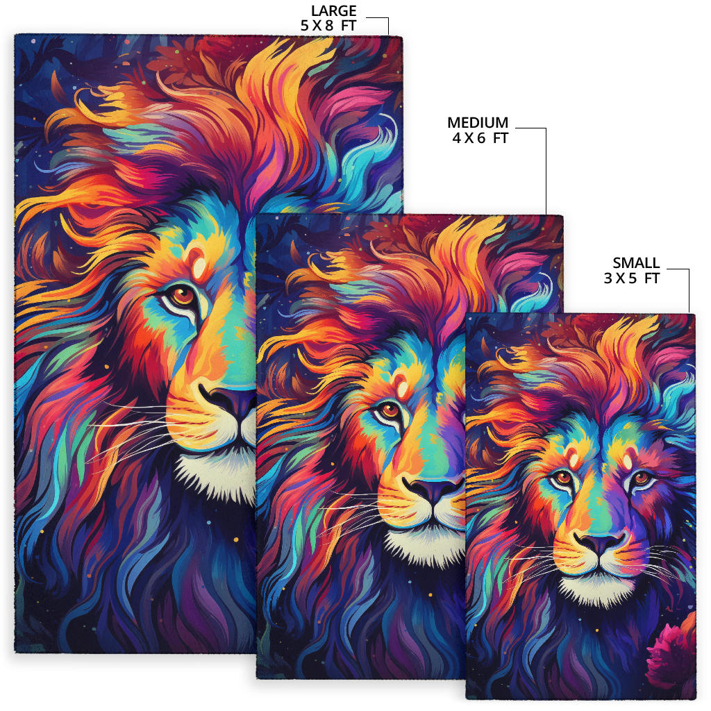 Lion rug, Lion Trippy Rug, Lion Gifts, Lion Decor