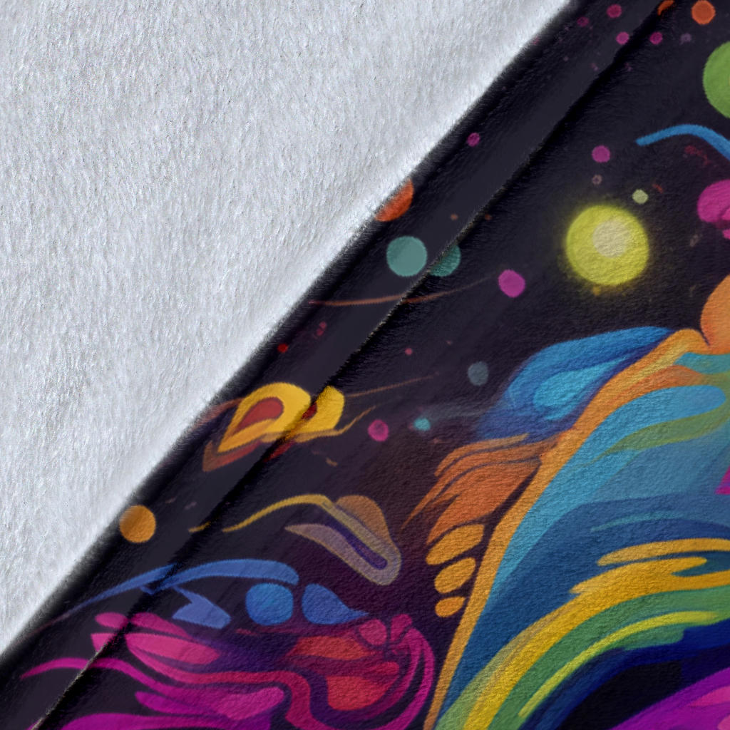 Trippy Psychedelics Bulldog Blanket, Bulldog Throw Blanket, Bulldog Fleece Blanket, Bulldog Gifts