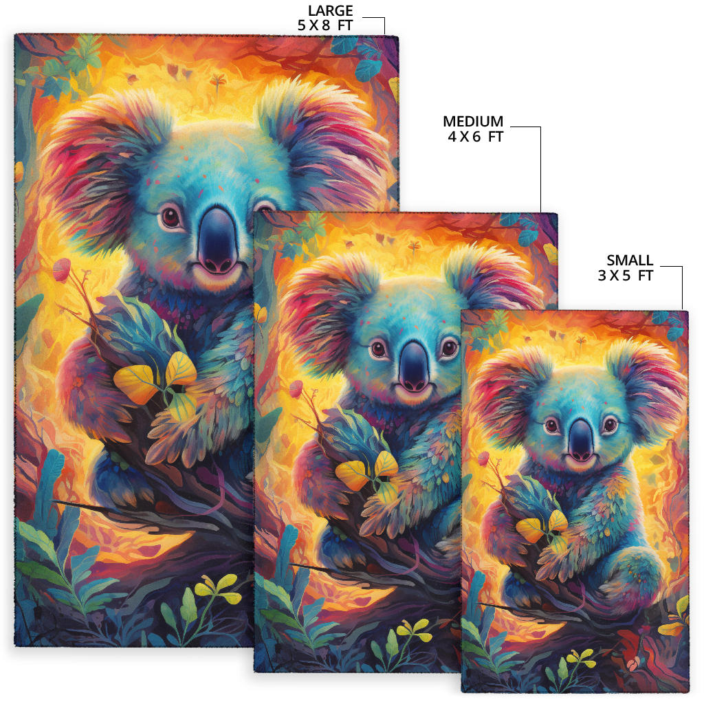 Koala rug, Koala Trippy Rug, Koala Gifts, Koala Decor