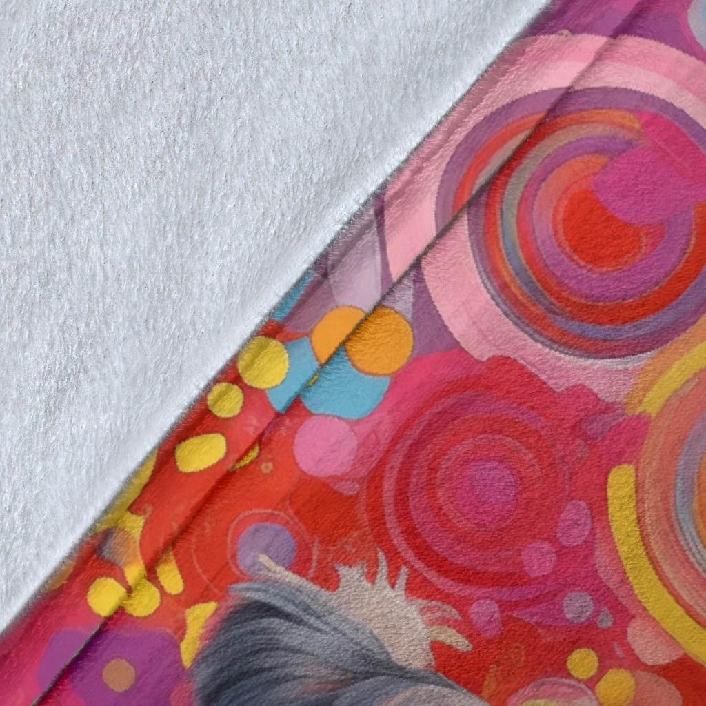 Miniature Schnauzer Blanket, Trippy Psychedelics Miniature Schnauzer Fleece Blanket, Miniature Schnauzer Throw Blanket, Miniature Schnauzer Gifts