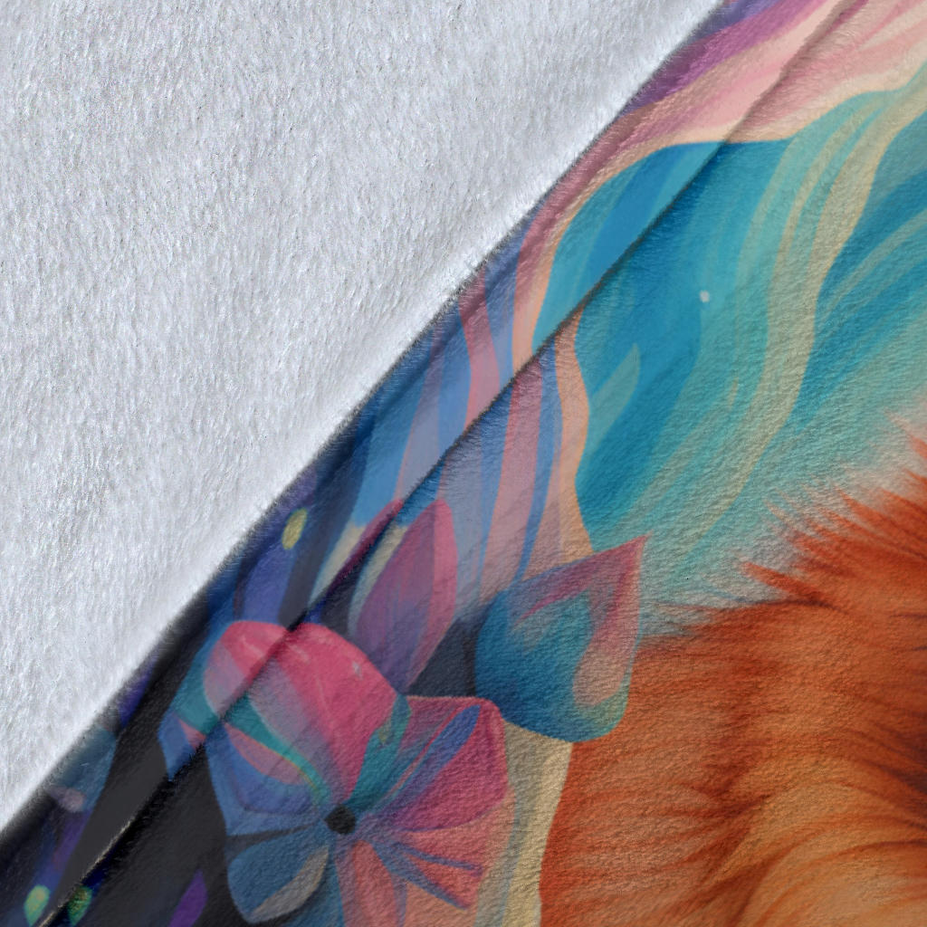 Finnish Spitz Blanket, Trippy Psychedelics Finnish Spitz Fleece Blanket, Finnish Spitz Throw Blanket, Finnish Spitz Gifts