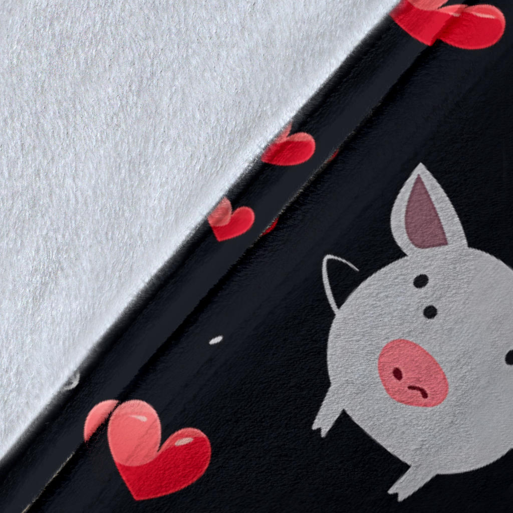 Pig Hearts Blanket, Pig Fleece Blanket, Pig Throw Blanket, Pig Gifts