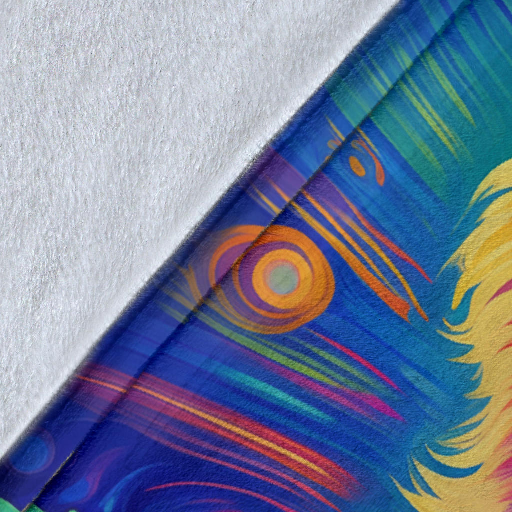 Trippy Psychedelics Golden Retriever Blanket, Golden Retriever Throw Blanket, Golden Retriever Fleece Blanket, Golden Retriever Gifts