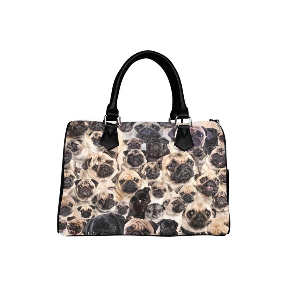 Pug Full Face Cute Gift Dog Lover Boston Handbag