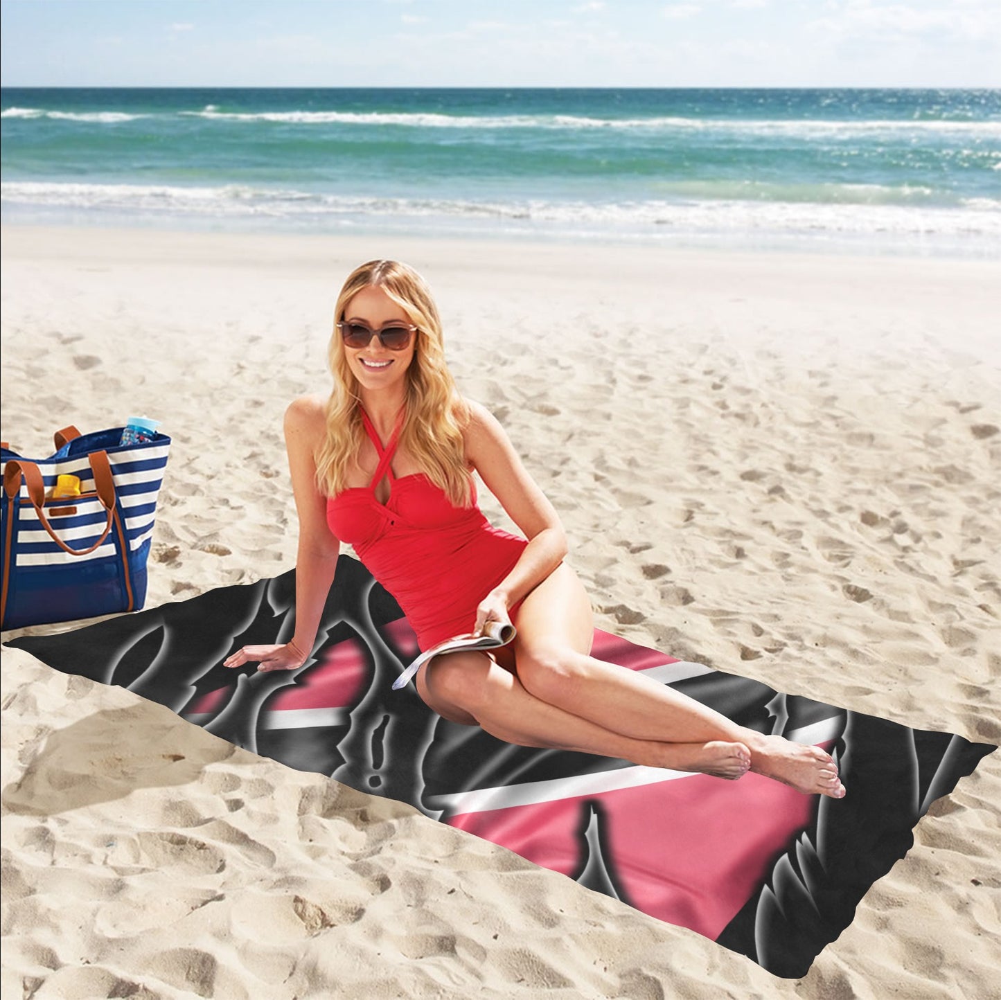 Flag Trinidad and Tobago patriot love Beach Towel 32"x 71"