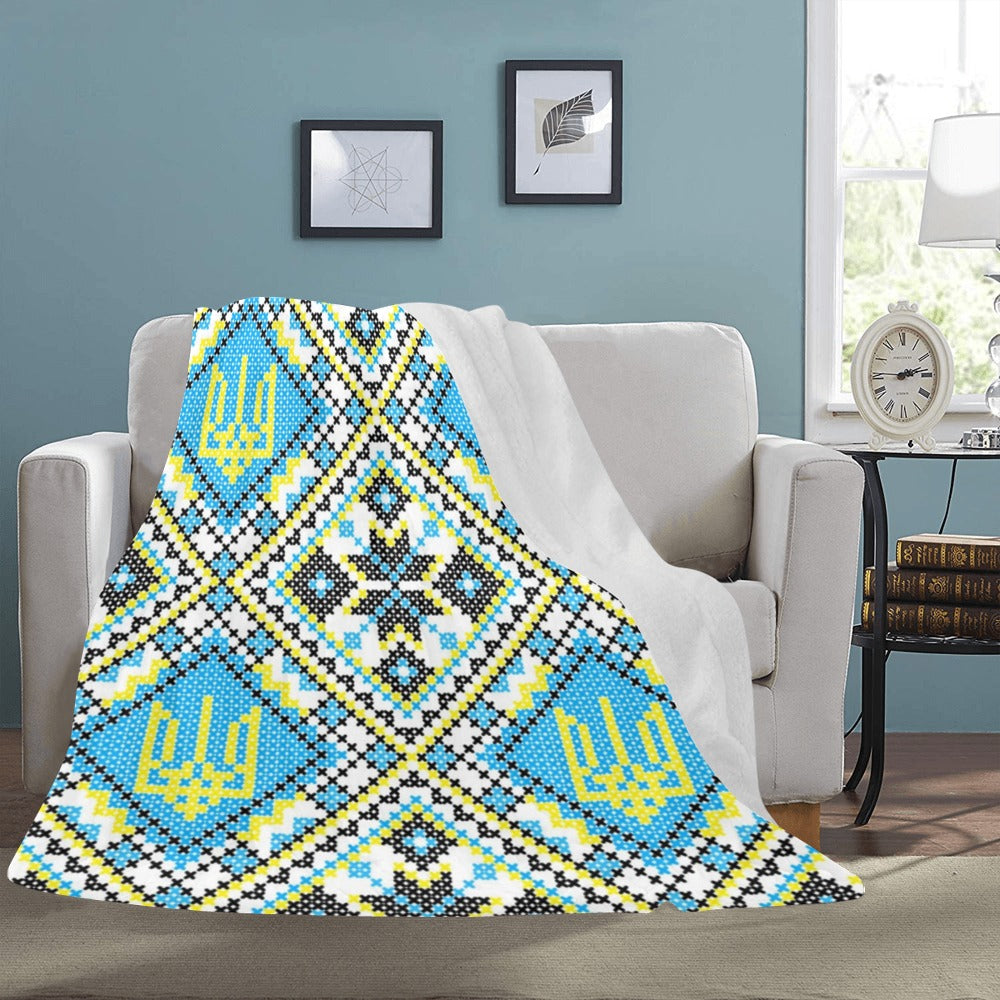 Embroidery Ukrainian National Ornament Decoration  illustration Ultra-Soft Micro Fleece Blanket 60"x80"