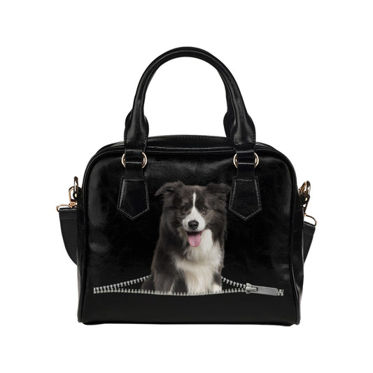 Border Collie Zip Shoulder Handbag