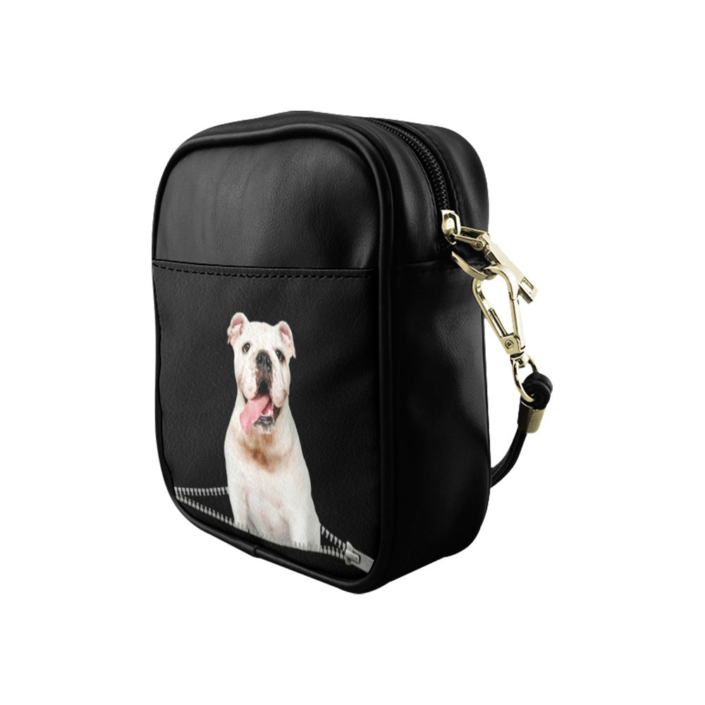 Bulldog Puppy Zip Sling Bag