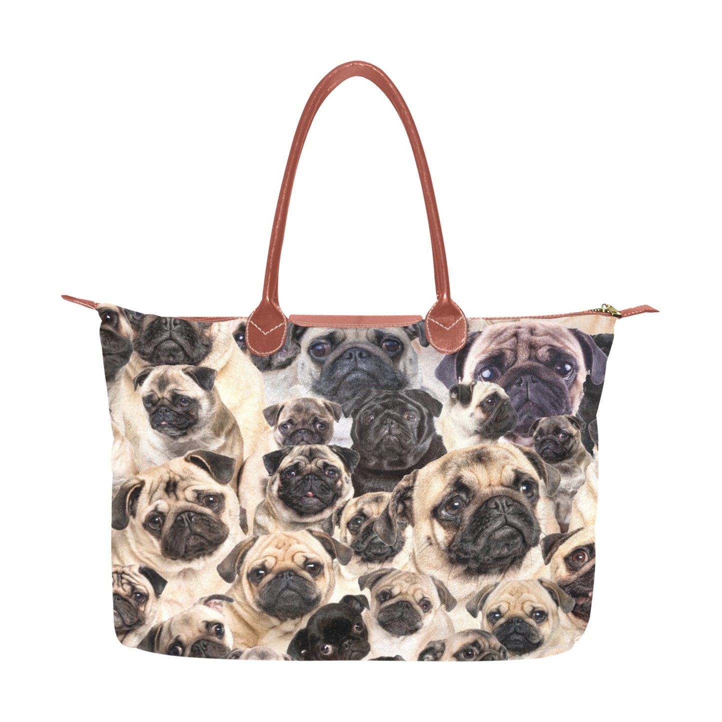 Pug Full Face Cute Gift Dog Lover Single-Shoulder Lady Handbag