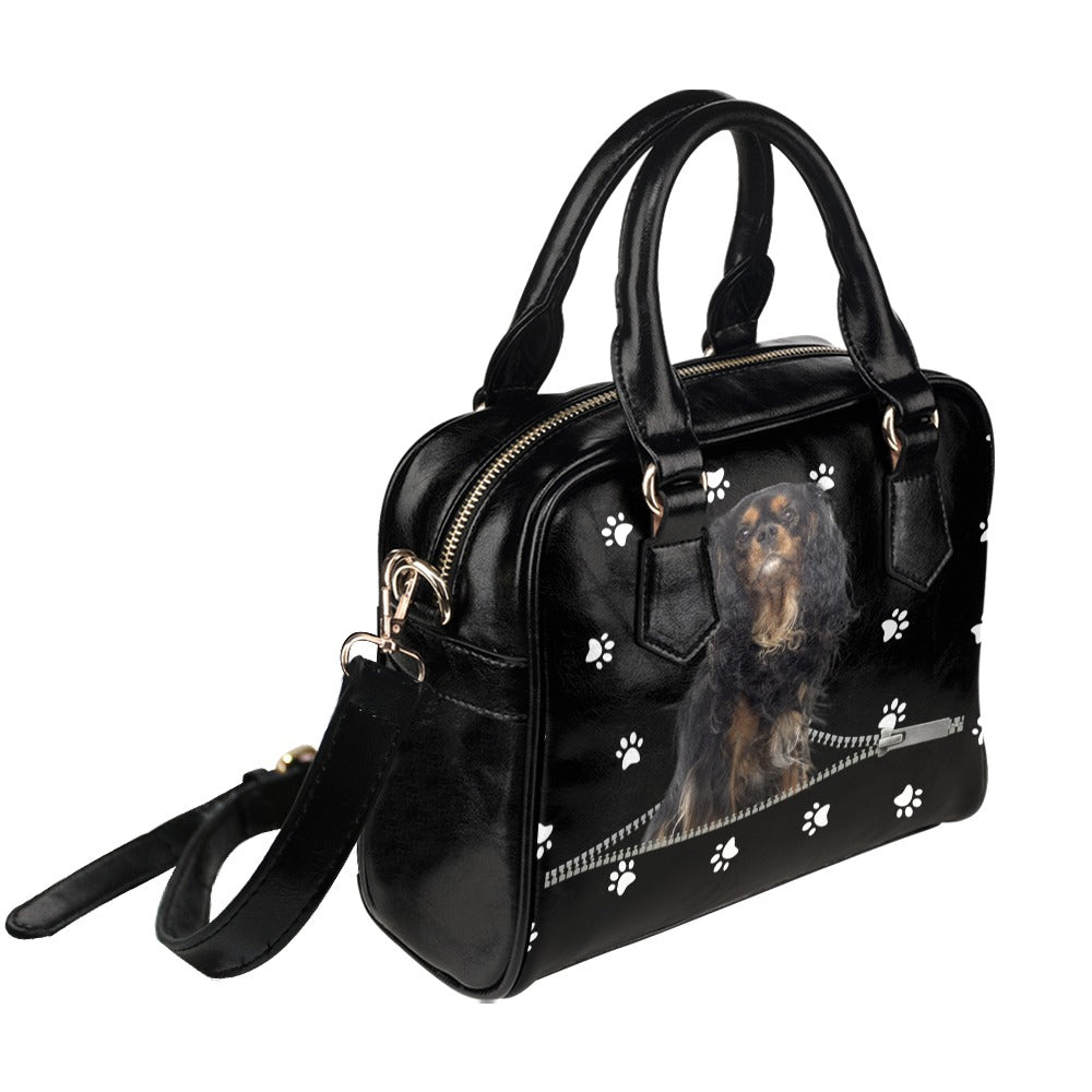 Cavalier King Charles Spaniel Zip Paws Shoulder Handbag