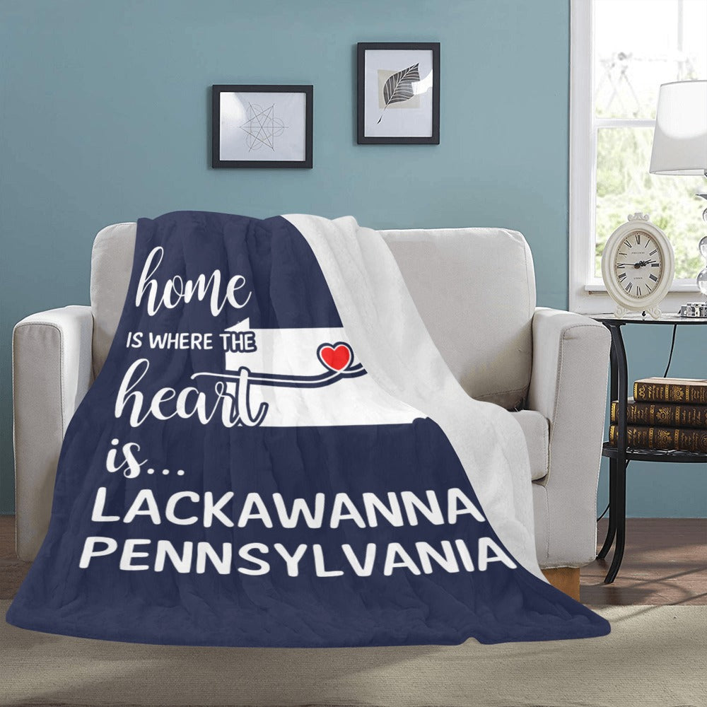 Lackawanna County Pennsylvania Is Where My Heart Is Gift Ultra-Soft Micro Fleece Blanket 60"x80"