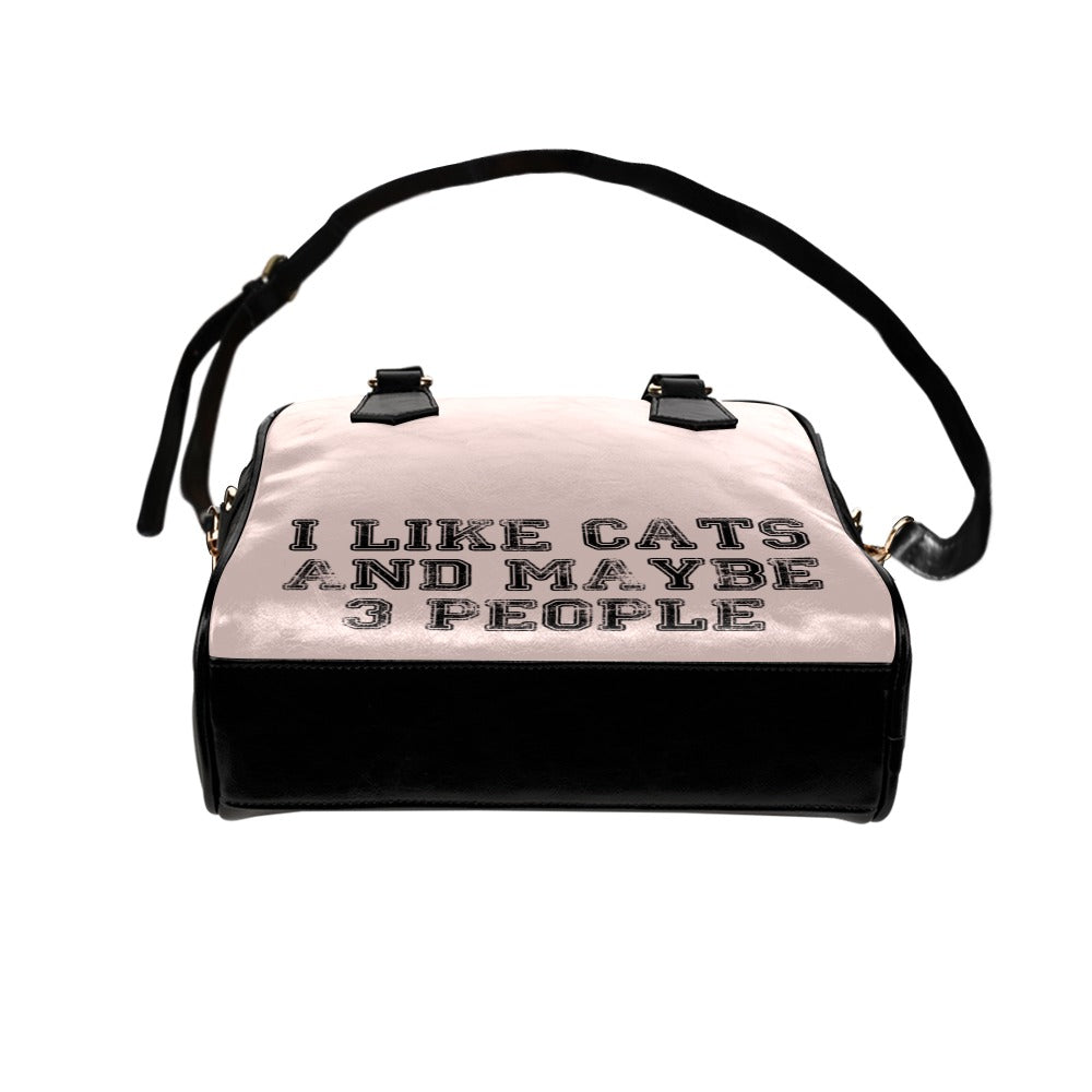 I Like Cats And Maybe 3 People Funny Shoulder Handbag