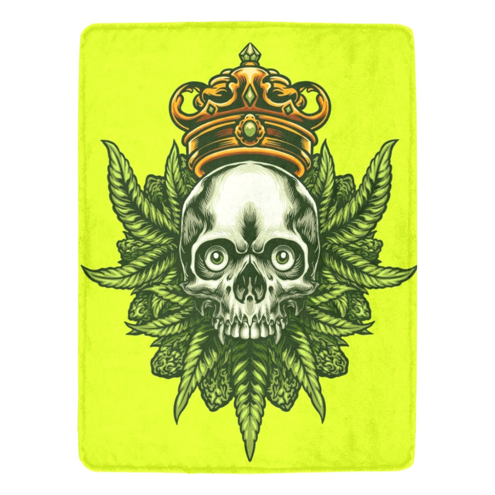 King Cannabis Skull Ultra-Soft Micro Fleece Blanket 60"x80"