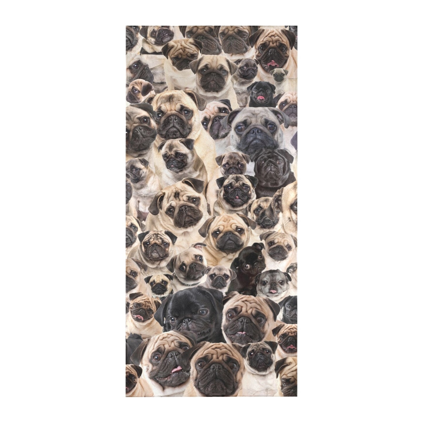 Pug Full Face Cute Gift Dog Lover Beach Towel 32"x 71"