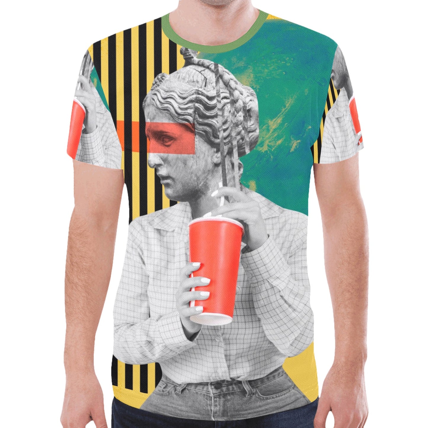 Vintage Collage Sculpture New All Over Print T-shirt