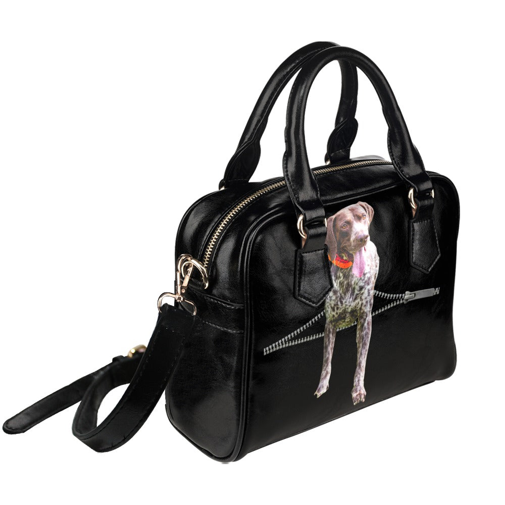 German Wirehaired Pointer Zip Shoulder Handbag