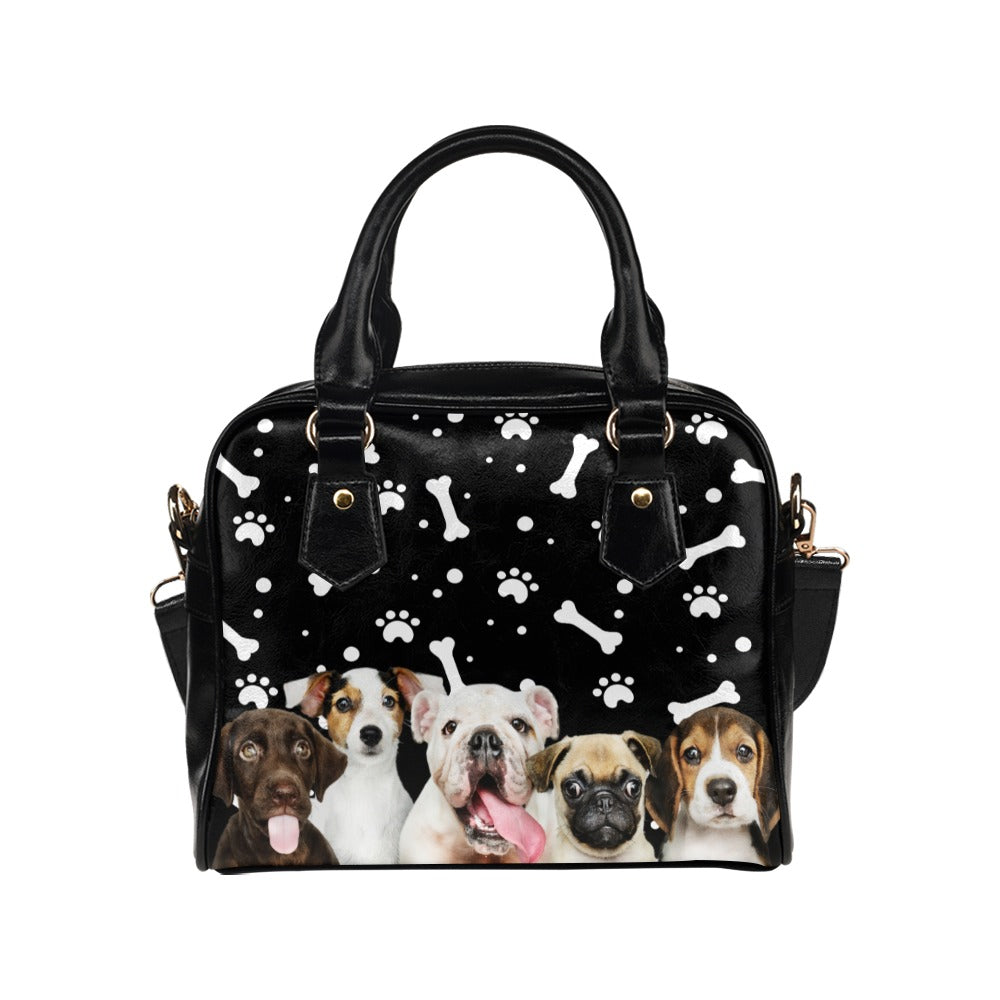 Puppies Paws and Bones Shoulder Handbag